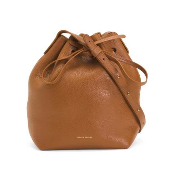 MANSUR GAVRIEL HAZELNUT Made In Italy Leather Soft Mini Bucket Bag - Picture 1 of 2